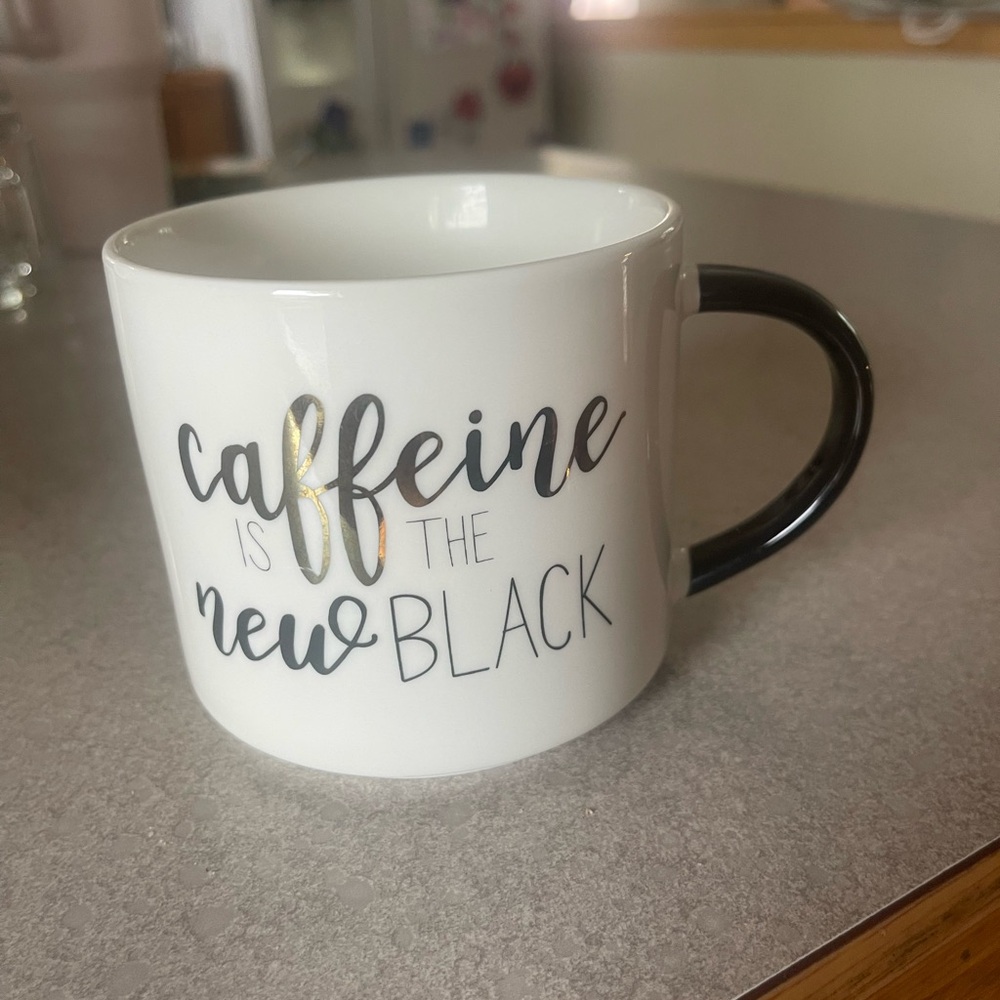 Porcelain Mug with Black Handle